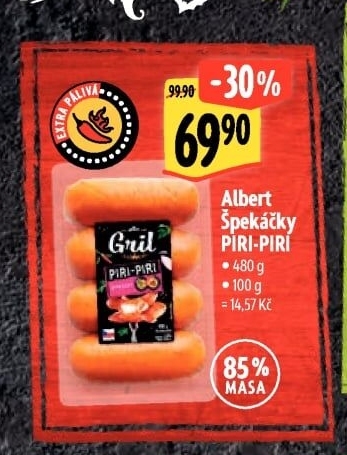 Špekáčky Piri-Piri Albert Gril