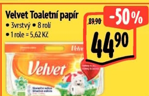 Toaletní papír 3vrstvý Velvet