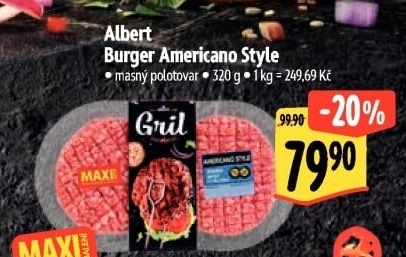 Hovězí burger Americano style Albert Gril