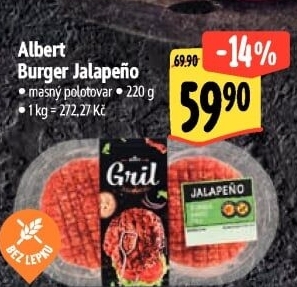 Hovězí burger Jalapeno Albert Gril