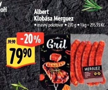 Klobása Merguez Albert Gril
