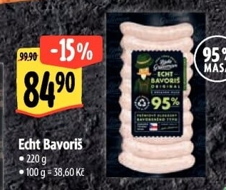 Klobásy Echt Bavoriš Láďa Grileman Kostelecké uzeniny