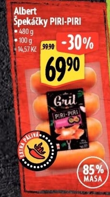 Špekáčky Piri-Piri Albert Gril