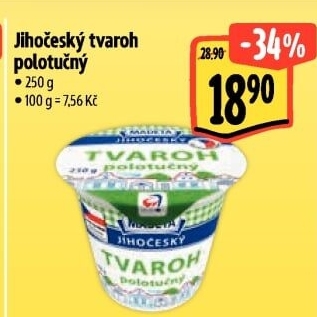 Tvaroh polotučný Jihočeský Madeta