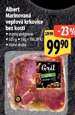 Vepřová krkovice marinovaná bez kosti Albert Gril