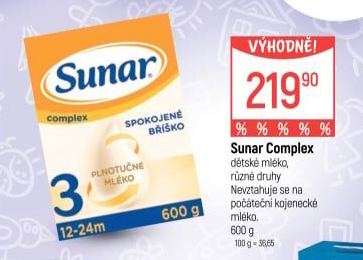 Kojenecká výživa Sunar Complex
