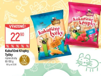 Křupky kukuřičné ochucené bez lepku Pan Křupka Rej