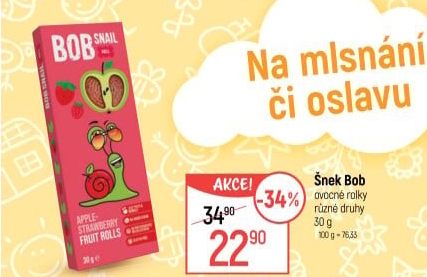 Ovocné pásky Šnek BOB LLC Eco Snack