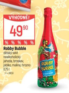 Sekt nealkoholický dětský Robby Bubble