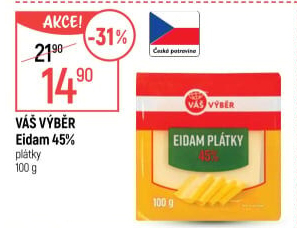 Sýr Eidam 45% Váš Výběr