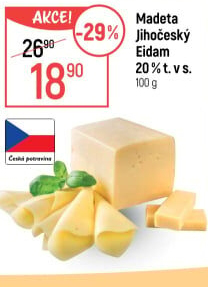 Sýr Eidam Jihočeský 20% Madeta