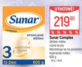 Kojenecká výživa Sunar Complex