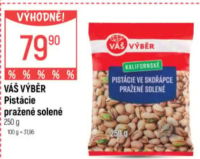 Pistácie pražené kalifornské Váš Výběr