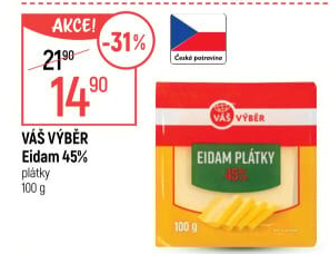 Sýr Eidam 45% Váš Výběr