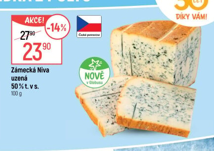 Sýr Niva Zámecká uzená 50%