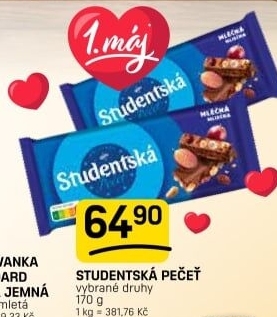 Čokoláda Studentská pečeť Orion