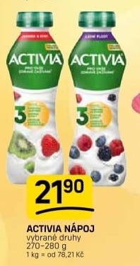Jogurtový nápoj Activia Danone