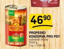 Konzerva pro psy Propesko