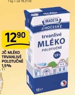 Mléko trvanlivé Jihočeské Madeta - 1,5% polotučné