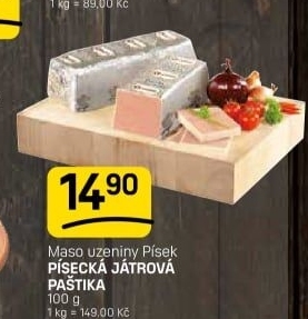 Paštika játrová písecká Maso uzeniny Písek