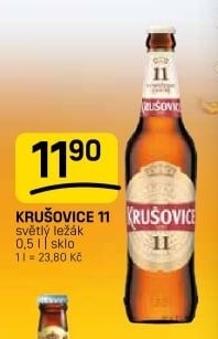 Pivo světlý ležák 11° Krušovice