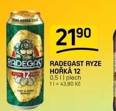 Pivo světlý ležák 12° Ryze hořká Radegast
