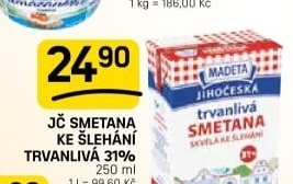 Smetana ke šlehání trvanlivá Jihočeská Madeta 31%