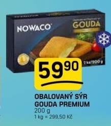 Sýr Gouda Premium obalovaná mražená Nowaco