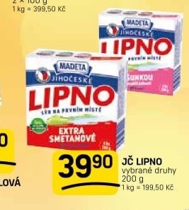Tavený sýr Jihočeské Lipno Madeta