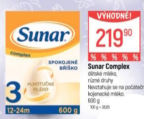 Kojenecká výživa Sunar Complex