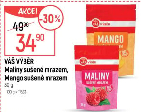 Mrazem sušené maliny Váš Výběr