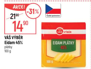 Sýr Eidam 45% Váš Výběr