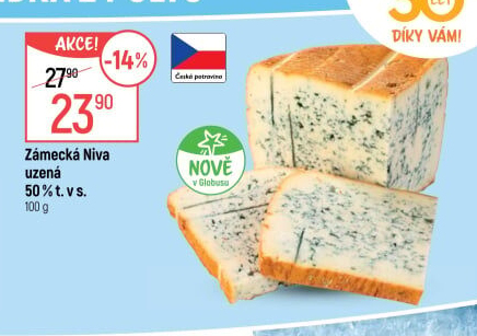 Sýr Niva Zámecká uzená 50%