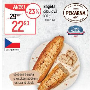 Bageta s cibulkou
