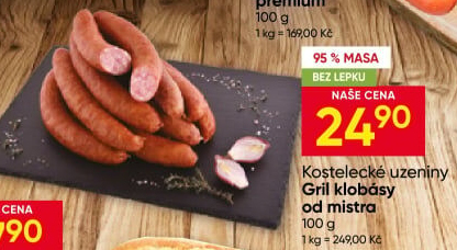 Klobásy od mistra Láďa Grileman Kostelecké uzeniny