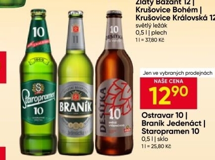 Pivo světlé výčepní 10° Staropramen