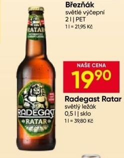 Pivo světlý ležák Ratar Radegast