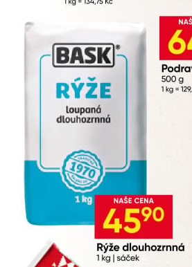 Rýže dlouhozrnná Bask
