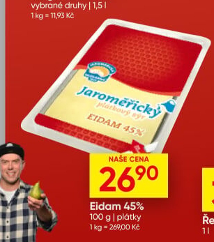 Sýr Eidam 45% Jaroměřický