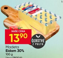 Sýr Eidam Jihočeský 30% Madeta