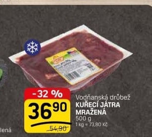 Játra kuřecí mražená Vodňanské kuře