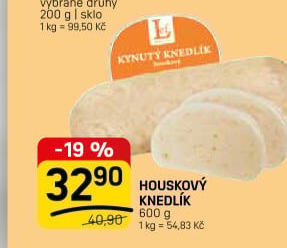 Knedlík houskový kynutý Lef
