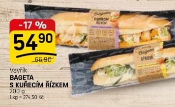 Obložená bageta Lahůdky Vavřík