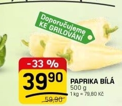 Paprika bílá