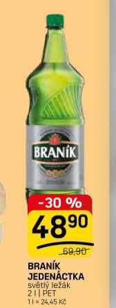 Pivo světlý ležák 11° Jedenáctka Braník