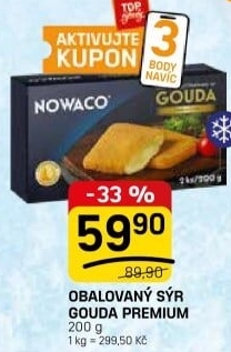 Sýr Gouda Premium obalovaná mražená Nowaco