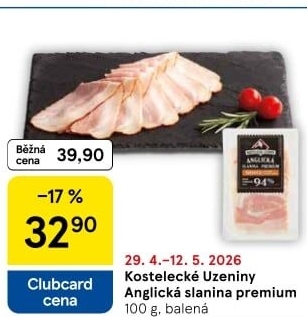 Anglická slanina premium Kostelecké uzeniny