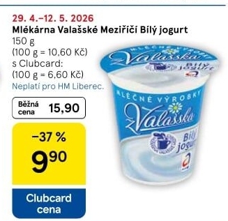 Bílý jogurt z Valašska Mlékárna Valašské Meziříčí