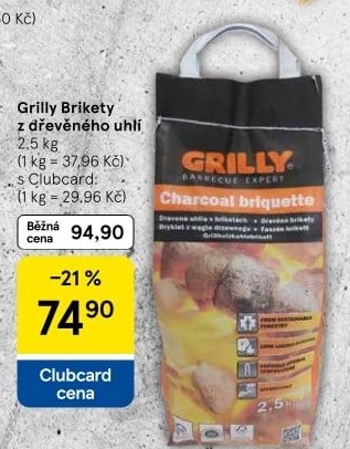 Brikety dřevěné Grilly