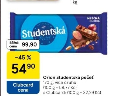 Čokoláda Studentská pečeť Orion